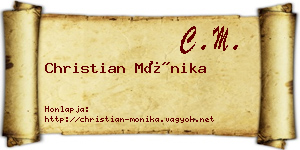 Christian Mónika névjegykártya